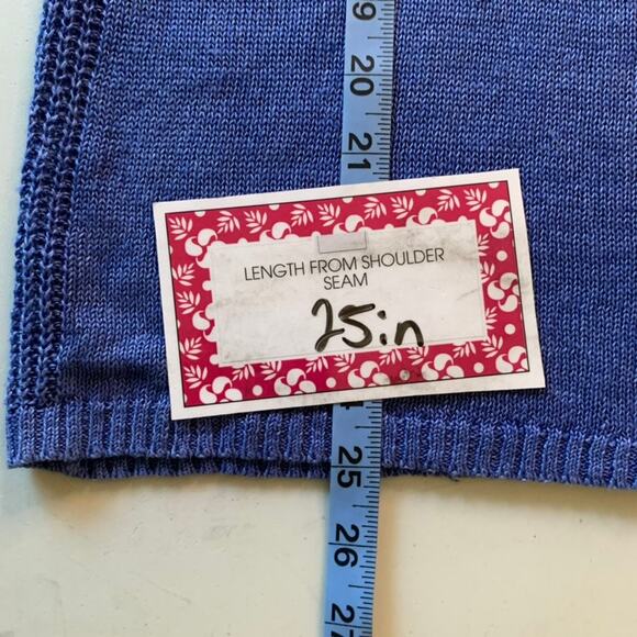 Talbots Womens Blue 3/4 Sleeve Linen Sweater Size Large Petite Casual Office - Picture 8 of 11